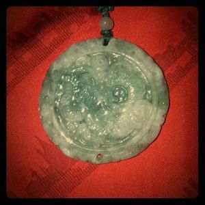 Jade pendant on beaded jade and green necklace